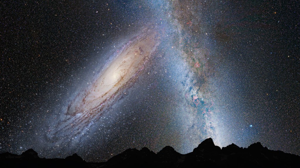 galaxy 4 Earth's night sky 3.75 billion years from now