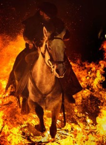 horseman in fire